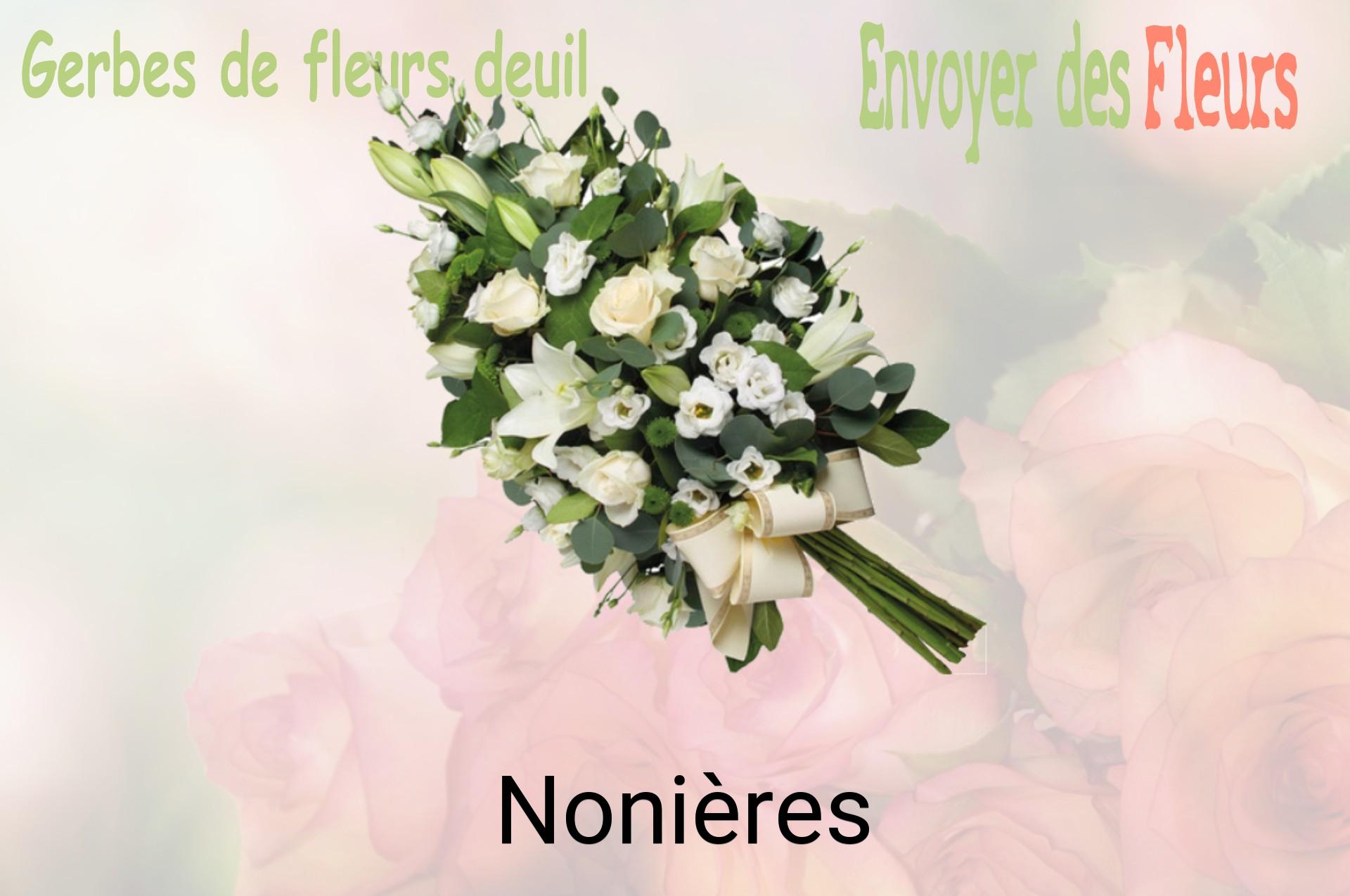 Gerbe de fleurs de deuil livrée à Nonières